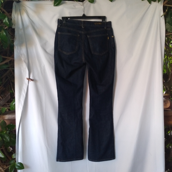 Xoxo Denim Jeans Juniors Size 5/6 Dark Wash Straight Leg Reg Fit Gold Accents - Picture 2 of 7